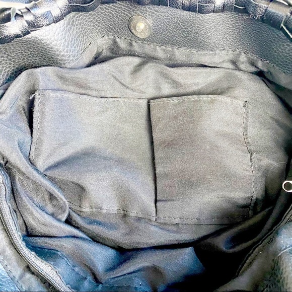 Braciano - Black Vegan Leather Woven Tote - Picture 5 of 9